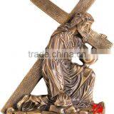 Bronze Jesus Statues With Cross for Garden Decor Sale thumbnail-1
