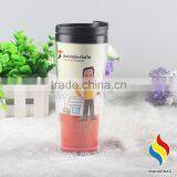 BPA Free Paper Insert Plastic Cup 12oz Double Wall Paper Cup thumbnail-2
