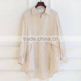 Stand Collar Long Sleeve Tops Latest Fashion Blouse Design for Women thumbnail-3