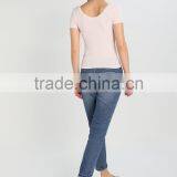 MGOO 100% Cotton Solid Color V Neck Tank Top Women Fitness Plain Tank Tops With Chest Drape Design thumbnail-2