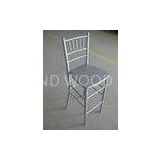 Glossy Silver Wooden Bar Stool , Durable Mahogany Wood Chiavari Bar Chairs For Commercial