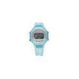 Custom Blue 3 ATM Silicone Digital Watch , Girl Chronograph Wristwatches