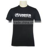 Silk Screen Printing Short Sleeve Black Scoop Neck T Shirt For Men thumbnail-2