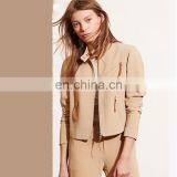 Fancy Stretch Crepe Neutral Classic Moto Jacket thumbnail-1