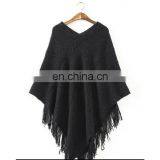 Indian Handmade Ladies Casual Ladies Sleeve Cloak Cape Coat Woolen Poncho Warm Shawl Sweater Outwear thumbnail-1