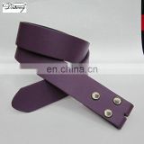 Custom purple PU leather western belts without buckle for women
