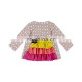 Baby Girls Long Regular Sleeves Baby Polka Dots Ruffle Turkey Top and Leggings Ruffle Winter Fall Boutique Clothing Set for Kids thumbnail-3