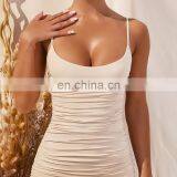 2020 New Arrivals Women Fashion Casual Dresses Ladies Pleated Solid Color Sexy Backless Dresses Women Summer Dresses thumbnail-6