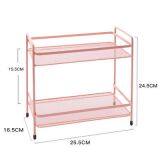 Nordic Fashion Wrought Iron Double Table Top Kitchen Shelf Bathroom Cosmetic Storage Rack thumbnail-4