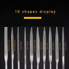 10 Pieces of Needle Files Set Steel File Needle Files Set Includes Round/flat File/triangular/square/ellipse/knife-shaped/rounded/single-sided/pointed Flat and Semicircular Files. thumbnail-3