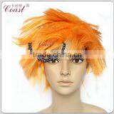 Short orange color naruto men cosplay wig