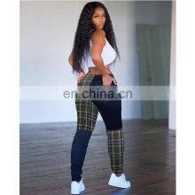 Customized Wholesale Stitching Color Matching Casual Pants Asymmetric Sports Straight Leg Pants Cute Pencil Stacking Pants thumbnail-2