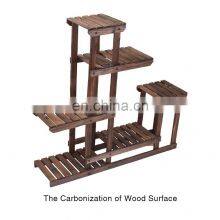 Wooden Plant Stands Flower Rack Plant Stand Multifunctional Wood Shelves Storage Rack Bookshelf W/Hollow-Out Rack Bonsai Display thumbnail-2