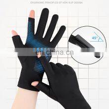 Touch Screen Cycling Summer Ice Silk Sunscreen Outdoor Half Finger Sports Driving Hand Fishing Gloves thumbnail-4