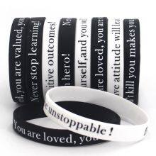 Hot Sale Custom Silicone Bracelet Anti-Bullying Propaganda Quotes for Children's Healthy Growth for Events Factory Wholesale thumbnail-3