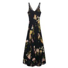 2025 Summer New Women's Suspender Temperament Printed Sleeveless V-neck Long Dress thumbnail-5