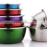 High Quality Stainless Steel Mixing Bowl Salad Bowl Color Bow With Paint thumbnail-1