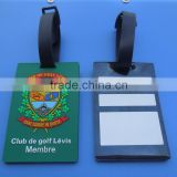 Golf club memeber custom design soft pvc luggage tags