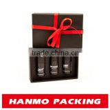 black color paper packaging box with ribbon