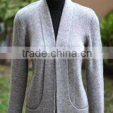 ALPACA WOOL LONG CARDIGAN WITH POCKETS
