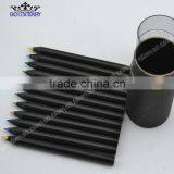 3.5" Mini Size Black Wooden Color Pencil Set With Black Paper Tuber thumbnail-1