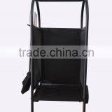 Firewood Cart Painted in Black/ Firewood Storage Cart thumbnail-2