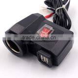 BJ-UPS-004 Waterproof Dual Motorcycle Mobile Phone USB Power Supply Cigarette Lighter 12V thumbnail-4