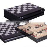 2 In 1 Foldable PU Leather Chess Table And Backgammon Board Case