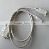 White DB9M TO DB9F+USB AM Cable