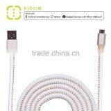 Walnut Micro Leather Charging Cable With Metal Housing thumbnail-4