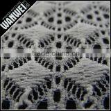 Diamond and Dots Crochet Resilient Hollow Yarn Fabric Print Customed Color Nylon Spandex Lace Fabric for Dress and Skirts 5021 thumbnail-3