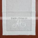 Monogram White Linen Table Runner thumbnail-1