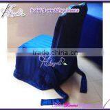 Royal Blue Stripe Dining Chair Covers With Side Pleats and Two Wings for Dining Chairs thumbnail-1