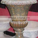 Outdoor Garden Natural White Marble Flowerpot Stone Flower Pot From Vietnam