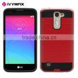 IVYMAX Hot Sell 2016 Plastic TPU Material Hybrid Hard Case Cover for LG K7