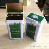 Cheapest Wholesale China Factory Directly Customized Rectangle Green Tea Packing Tin Can With Hinge