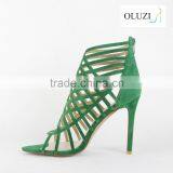 OLNS009 2016 Beautiful Gladiator Sexy Women Sandals Green Ankle Strap Novelty Fish Toe Sandal Shoes for Women thumbnail-5