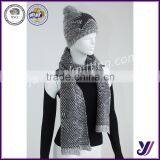 Acrylic Fashion Qualtiy Womens Knitted Beanie Hat Cap + Scarf+ Gloves Set HOT Factory Sales (can be Customized) thumbnail-2