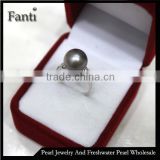 south sea pearl price natural pearl round ring real 925 silver ring