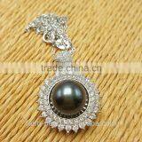 wholesale seawater S925 silver Tahitian pearl pendant necklace jewelry