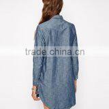 Button Detailed Closure Light Weight Denim Shirt Dress thumbnail-3