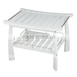 Bathroom Wooden MDF Waterproof Sanitary Table with Moistureproof Rack Shelf and Stainless Steel Wire Handle for Bathware Storage