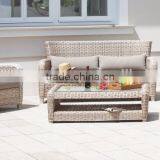 Hot Sale Wicker Rattan Sofa Set Furniture (1.2mm Alu Frame With Powder Coated, 10cm Thickness Cushion With 250gr Polyester) thumbnail-1