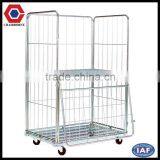 High Quality Rolling Metal Laundry Cage Cart With 4 Castors thumbnail-1