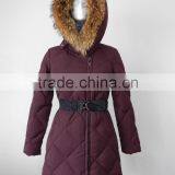 Detachable Real Raccoon Fur at Hood Long Style Women Down Parka