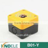 Push Button Station Electrical Control Box One Hole Yellow and Black B01-Y