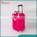 Woman Pink Travel Luggage Bag Suitcase Trolley With 2 Wheels