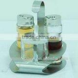 Glass Oil and Vinegar Bottle Set With Stand ,glass Spice Set
