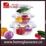 1L Transparent Tempered Glass Bowl Set for Microwave Oven thumbnail-1