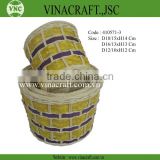 Green waste rattan Basket fo home or office